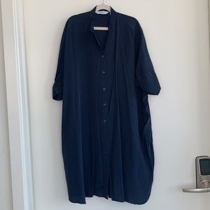 & Other Stories Oversized Shirt Dress, Navy 0